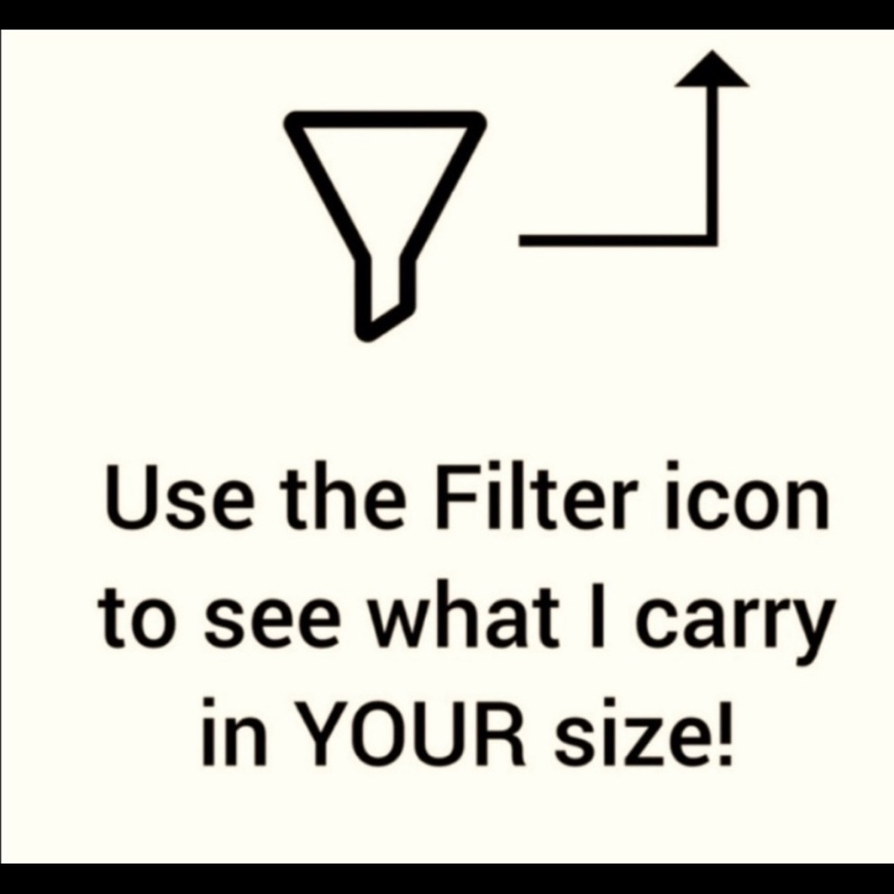 Use the filter button to sort by size and or brand. 🤩